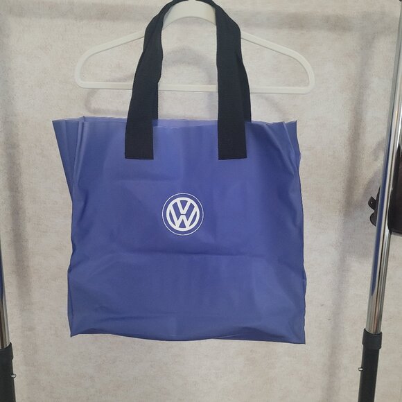 VW Blue Tote Bag Volkswagen Heavy Reusable Plastic Tote - Picture 2 of 15